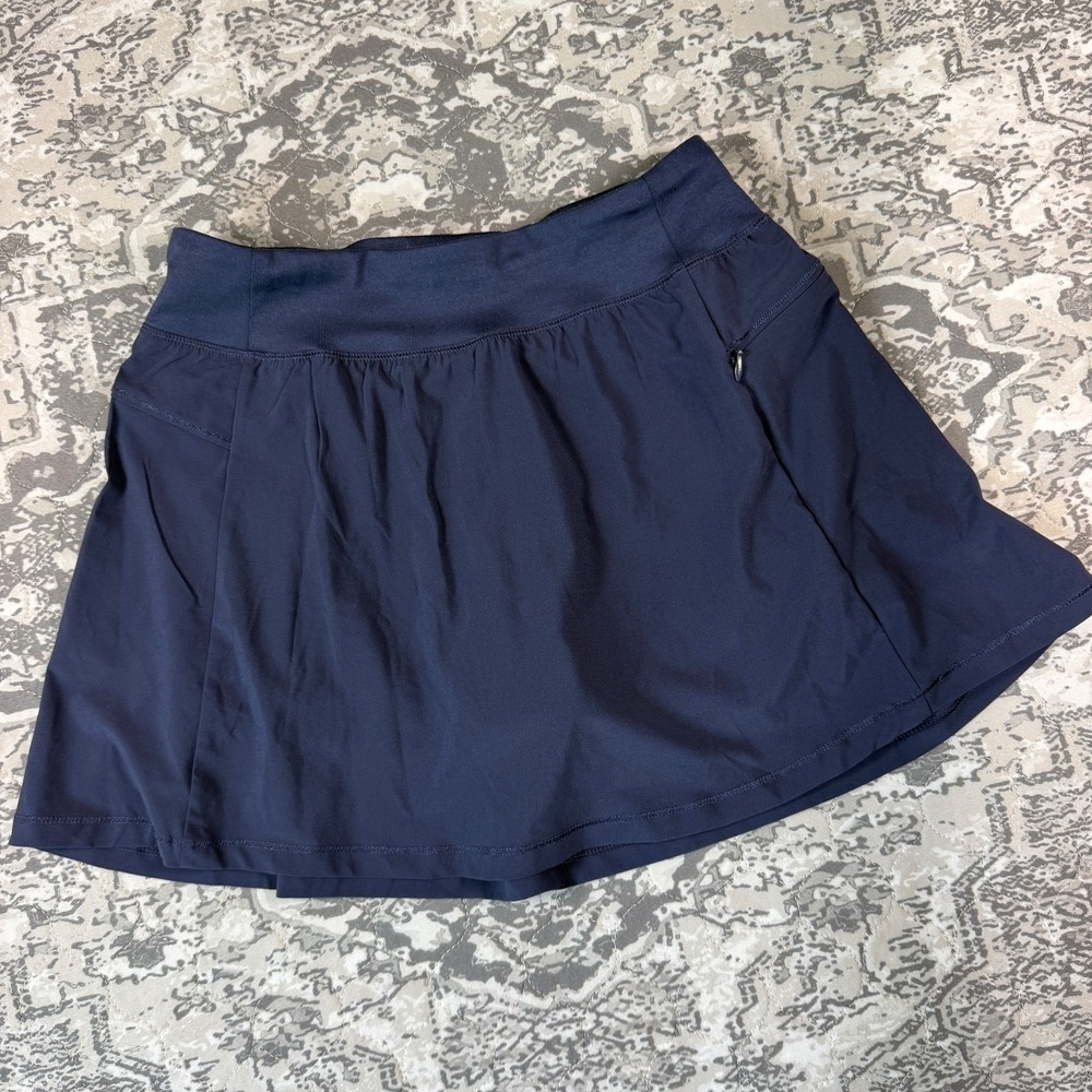 All In Motion Girls Athletic Skort XL 14/16 Navy Blue Zipper Pocket Tennis Golf
